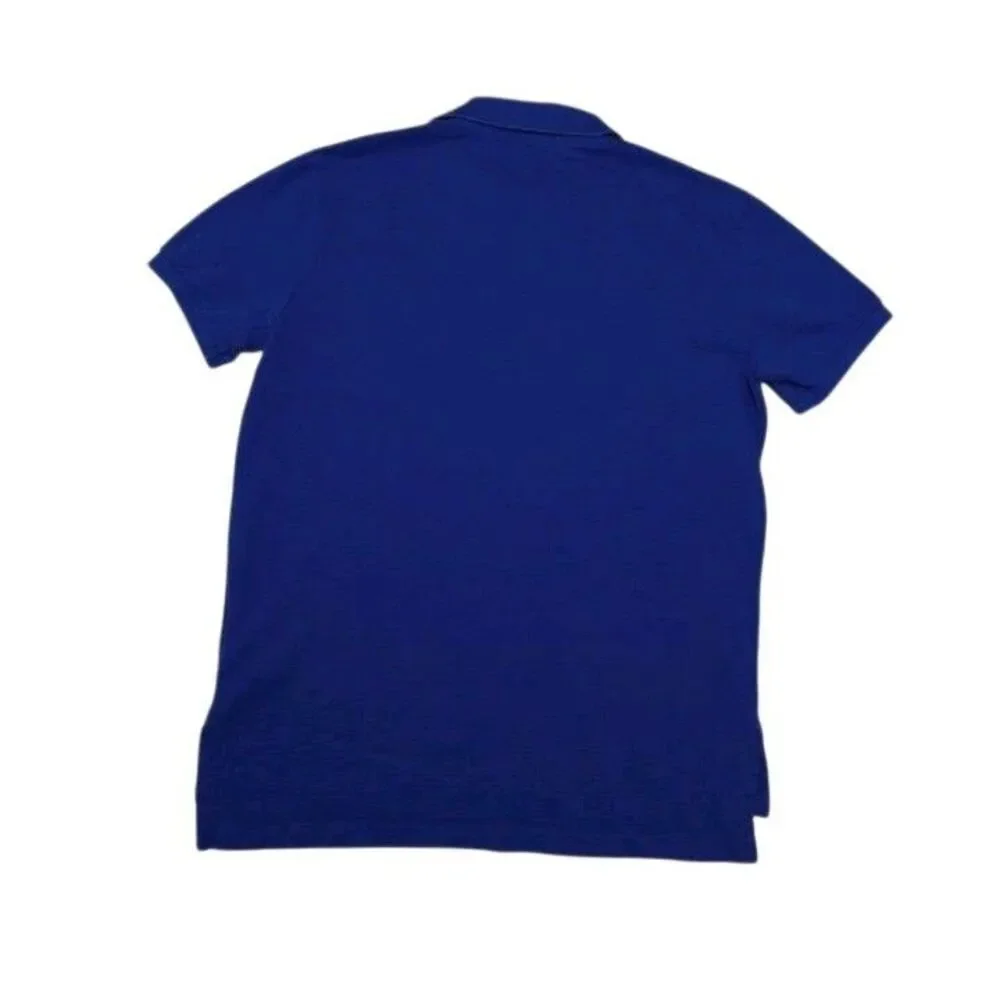 Ralph Lauren Men's Medium Skiing‎ Bear Polo Shirt Blue Short Sleeve